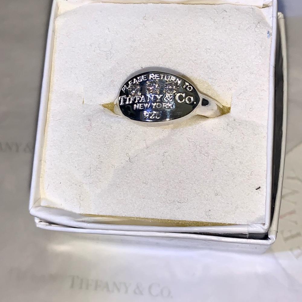 Tiffany & Co Stirling Ring &+3 Diamonds VS1  .10cts Size TWC .30 Price is Firm